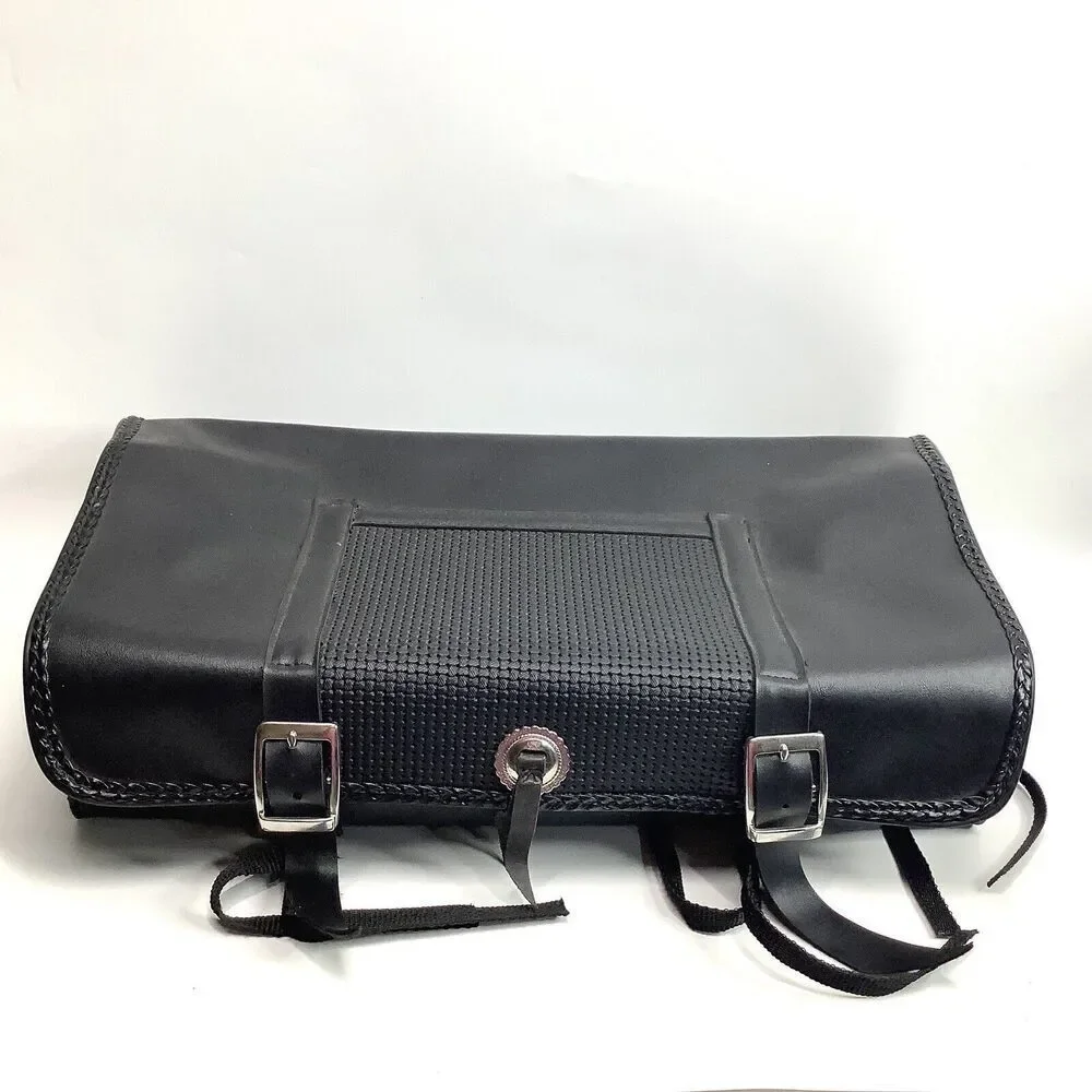 Hopnel Leather Tie on Bag‎ Motorcycle Black Straps 19